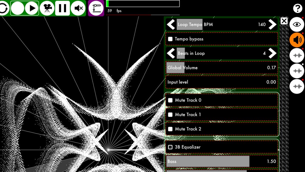 K Machine loop tempo and track controls on iPhone